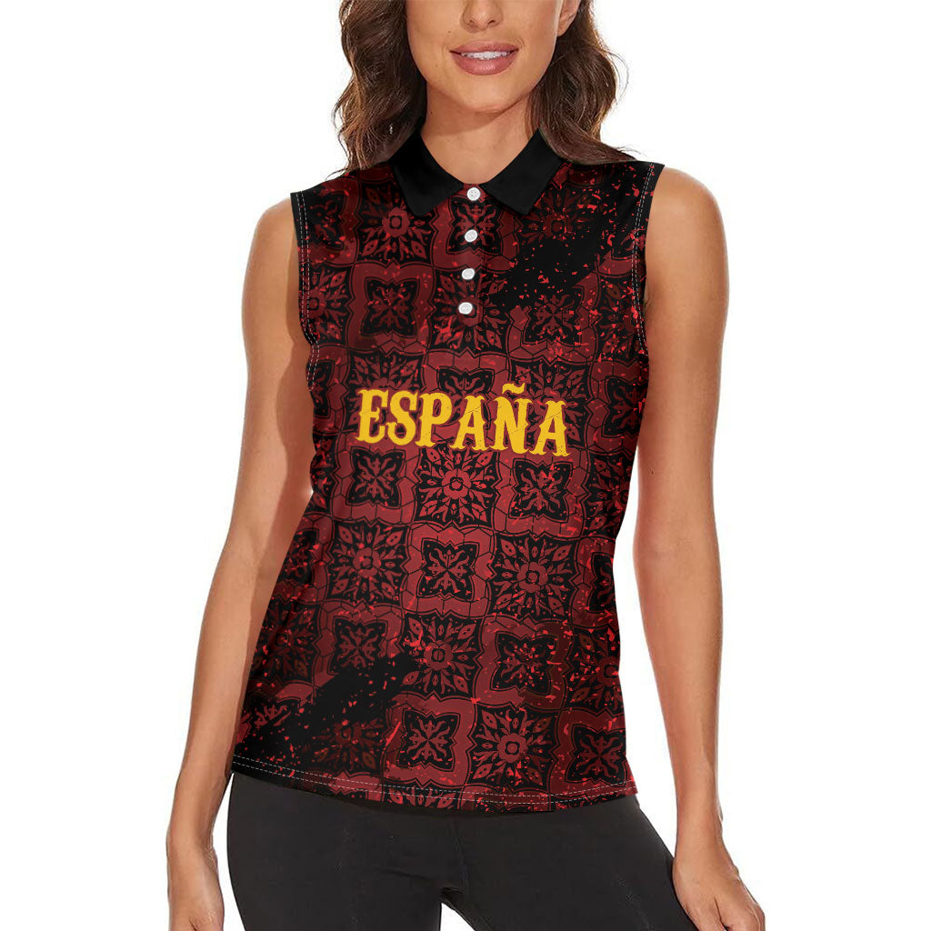 2026 Rugby Nations Series Custom Spain Women Sleeveless Polo Shirt Los Leones Iberian XV Heritage