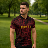 2026 Rugby Nations Series Custom Spain Zipper Polo Shirt Los Leones Iberian XV Heritage