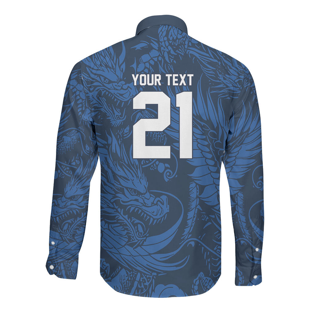 2026 Rugby Nations Series Custom Hong Kong Long Sleeve Button Shirt Dragon Of The East Style