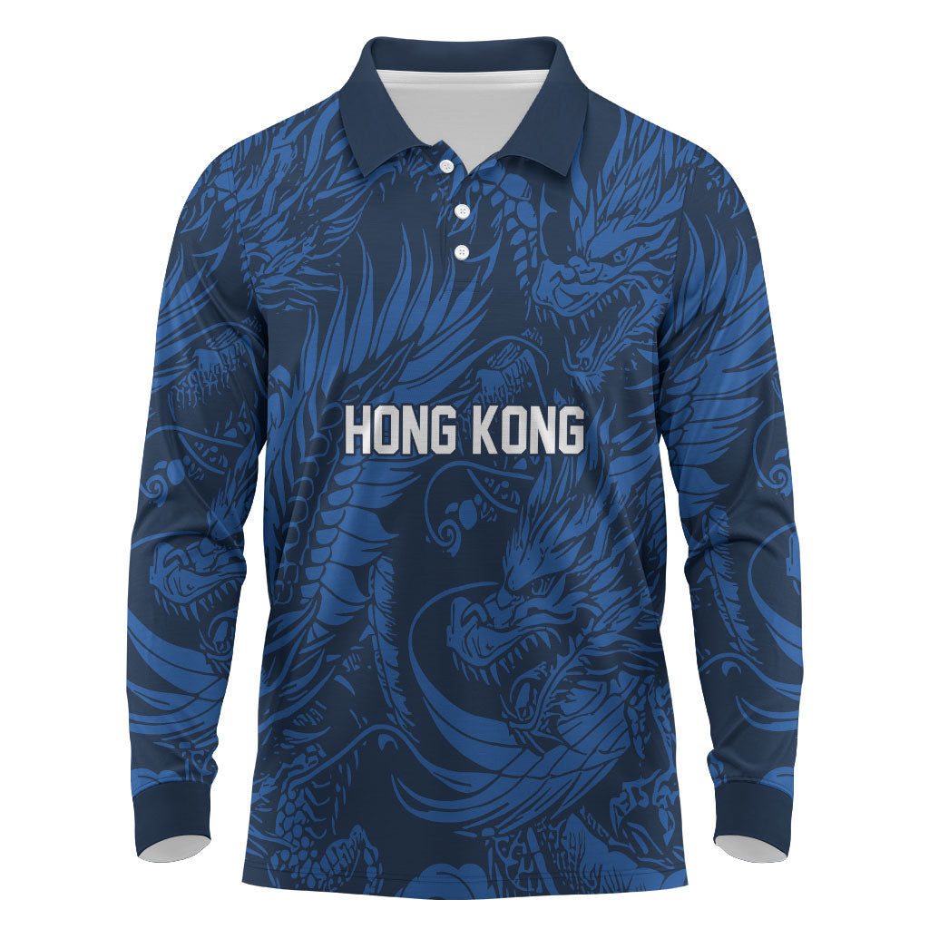 2026 Rugby Nations Series Custom Hong Kong Long Sleeve Polo Shirt Dragon Of The East Style