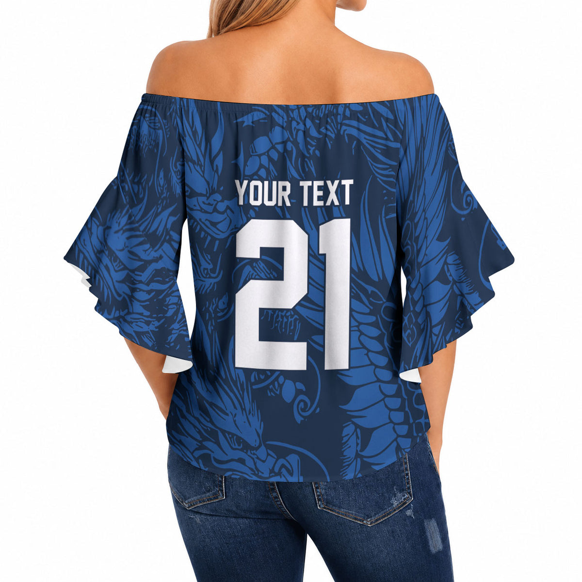 2026 Rugby Nations Series Custom Hong Kong Off Shoulder Wrap Waist Top Dragon Of The East Style