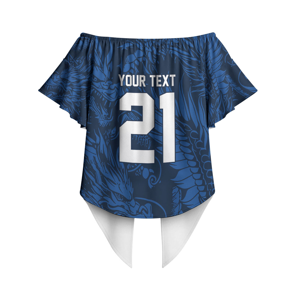 2026 Rugby Nations Series Custom Hong Kong Off Shoulder Wrap Waist Top Dragon Of The East Style