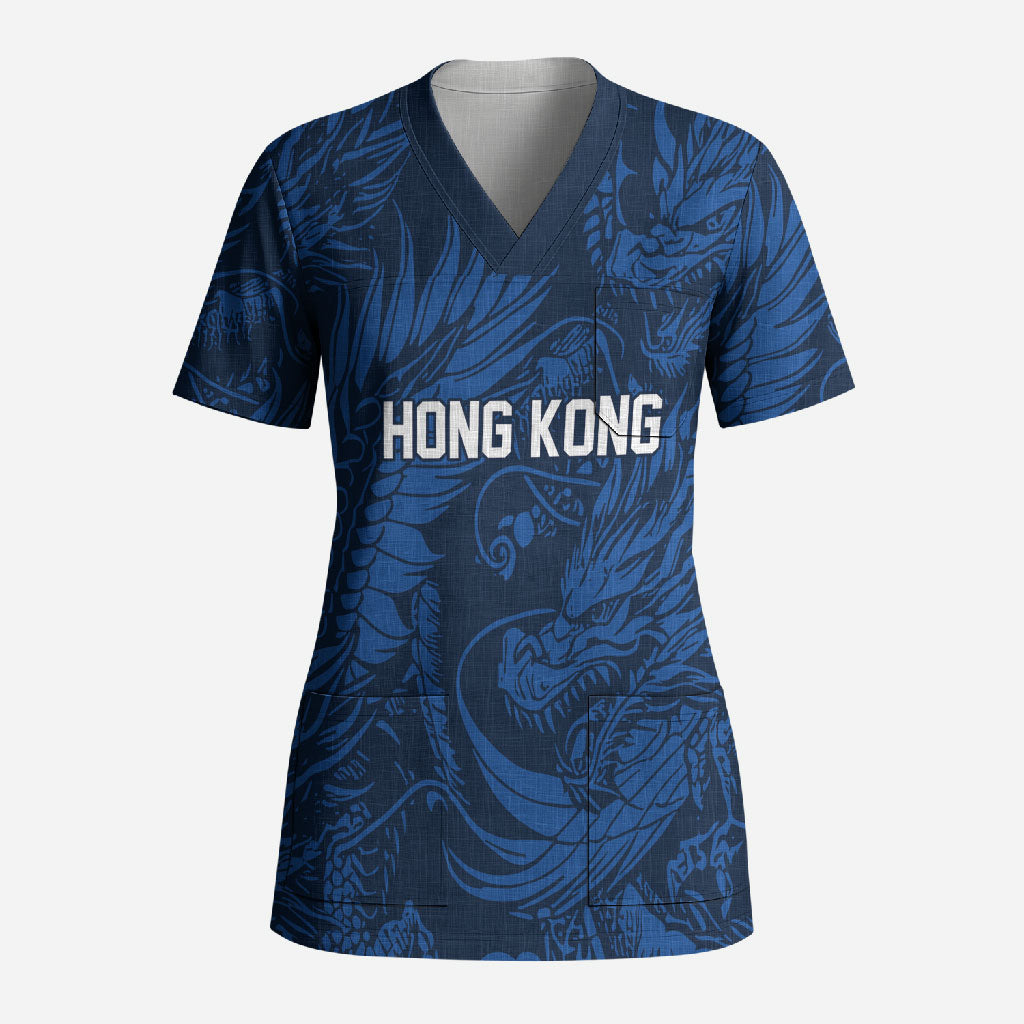 2026 Rugby Nations Series Custom Hong Kong Scrub Top Dragon Of The East Style