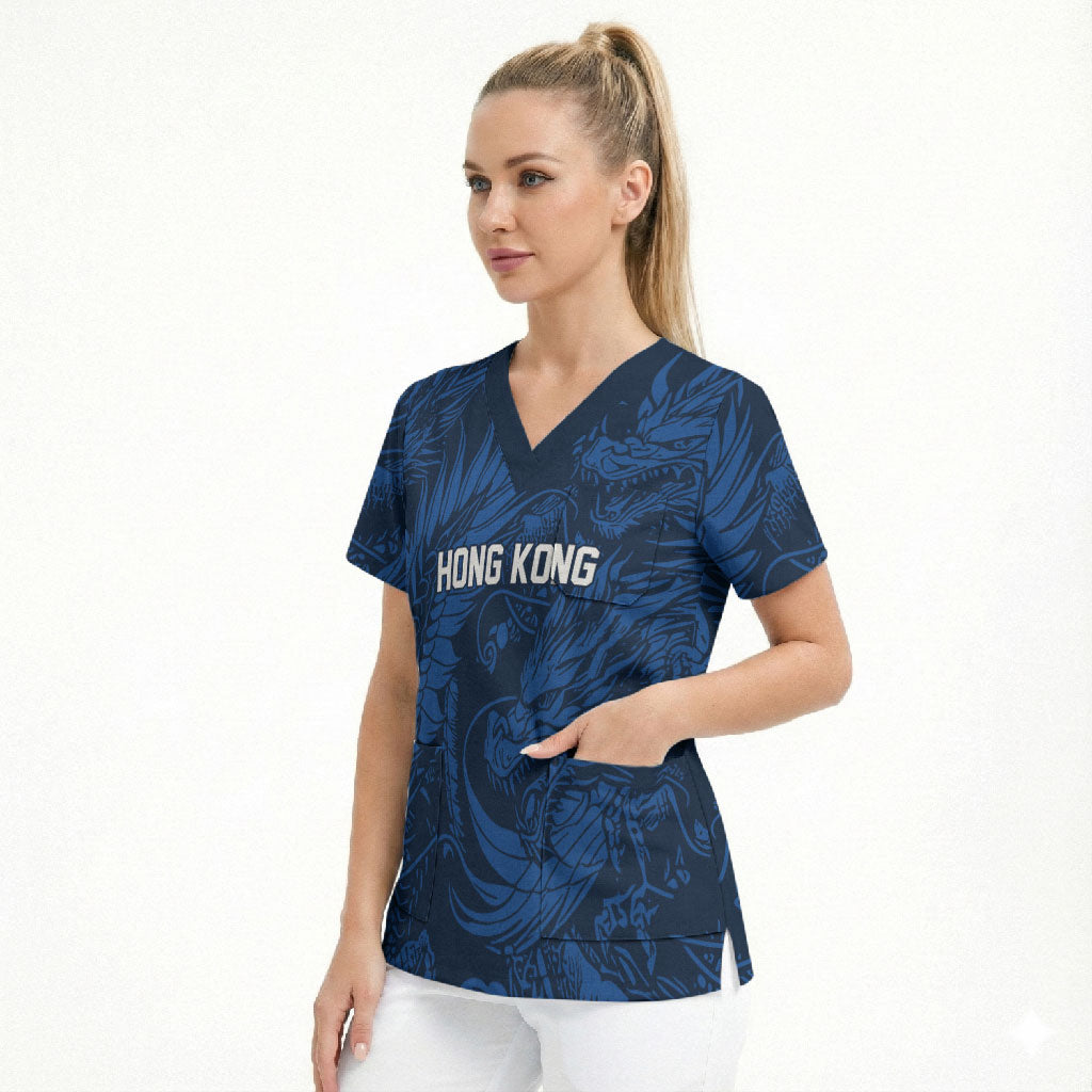 2026 Rugby Nations Series Custom Hong Kong Scrub Top Dragon Of The East Style