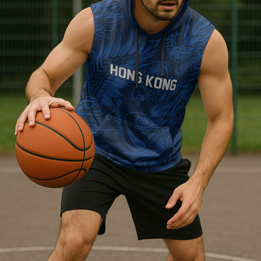2026 Rugby Nations Series Custom Hong Kong Sleeveless Hoodie Dragon Of The East Style
