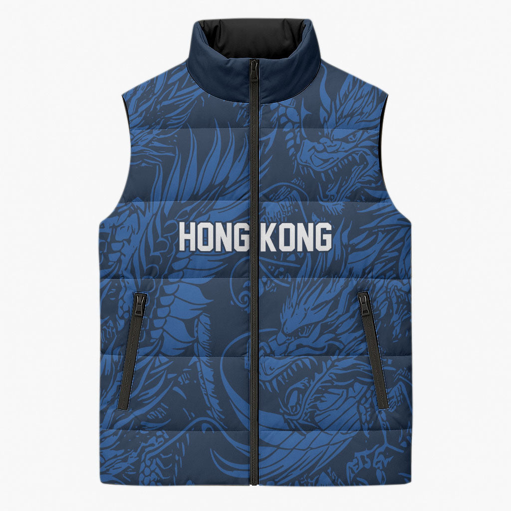 2026 Rugby Nations Series Custom Hong Kong Sleeveless Puffer Jacket Dragon Of The East Style