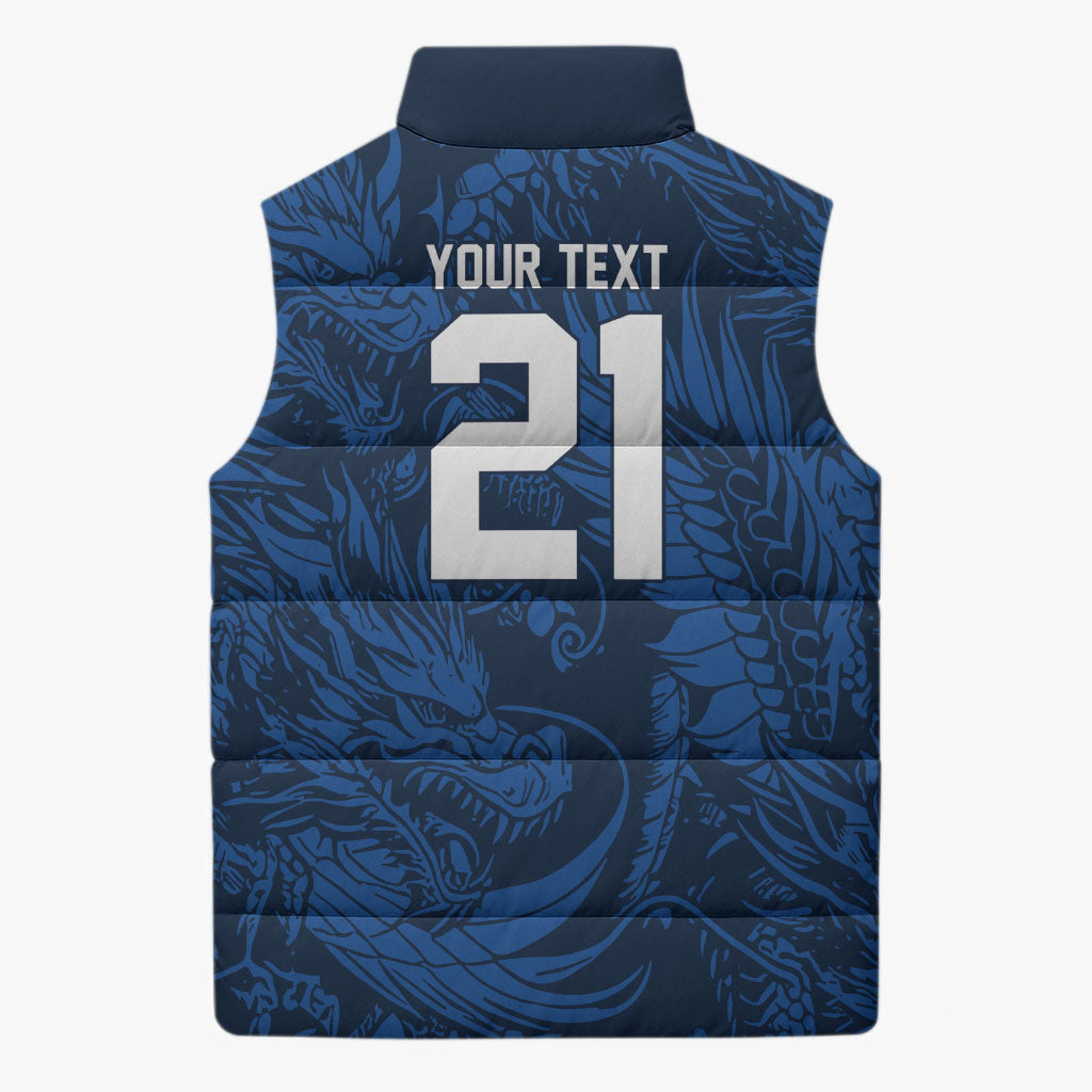 2026 Rugby Nations Series Custom Hong Kong Sleeveless Puffer Jacket Dragon Of The East Style