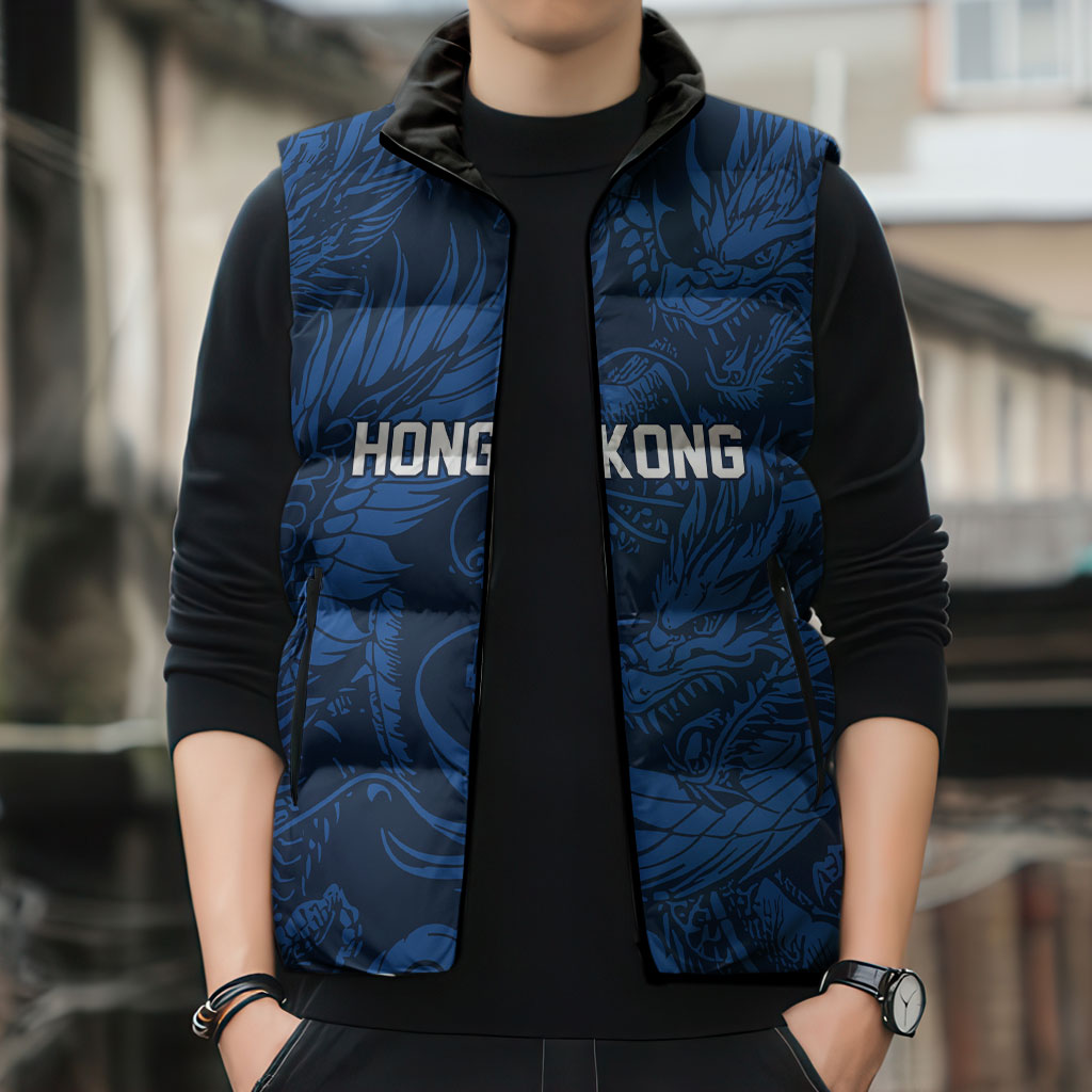2026 Rugby Nations Series Custom Hong Kong Sleeveless Puffer Jacket Dragon Of The East Style