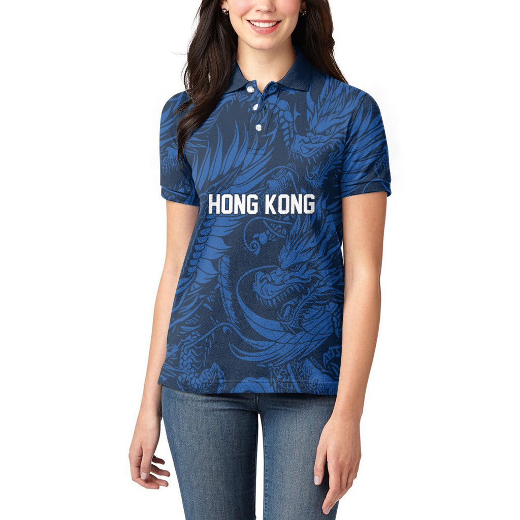 2026 Rugby Nations Series Custom Hong Kong Women Polo Shirt Dragon Of The East Style
