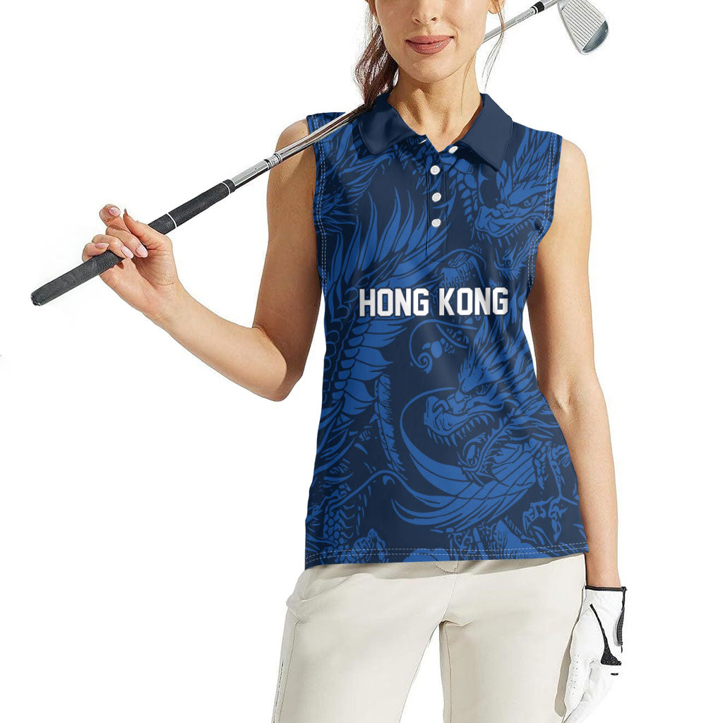 2026 Rugby Nations Series Custom Hong Kong Women Sleeveless Polo Shirt Dragon Of The East Style