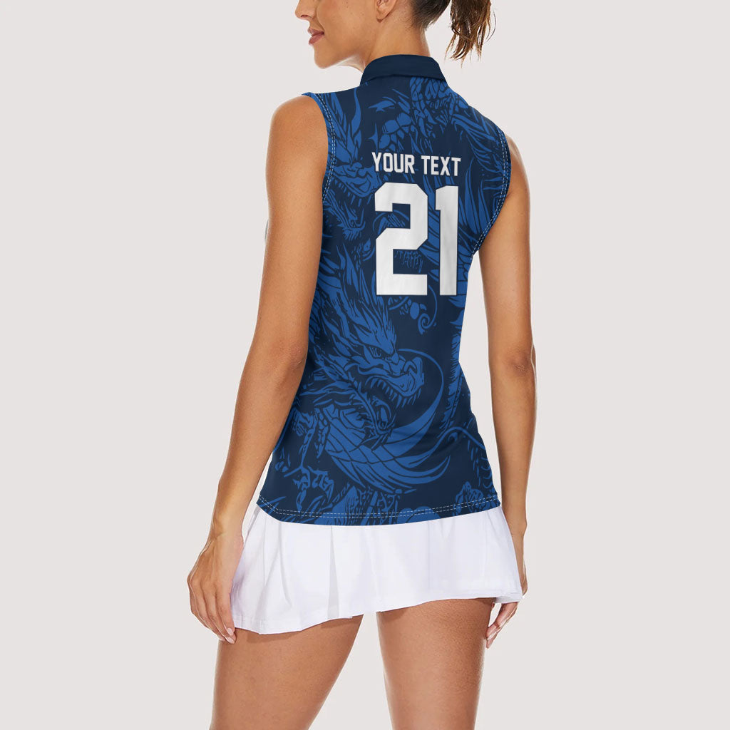 2026 Rugby Nations Series Custom Hong Kong Women Sleeveless Polo Shirt Dragon Of The East Style