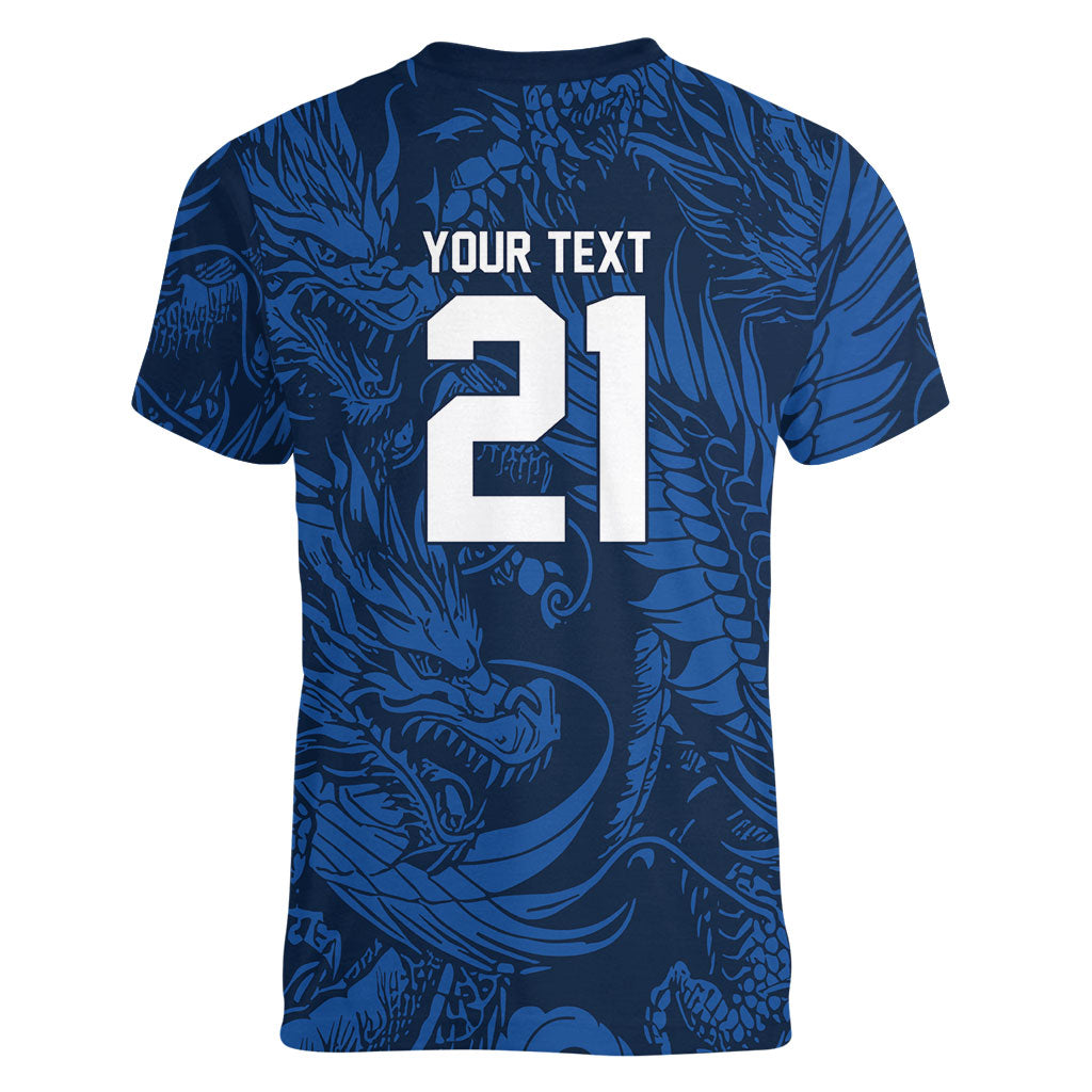 2026 Rugby Nations Series Custom Hong Kong Women V-Neck T-Shirt Dragon Of The East Style