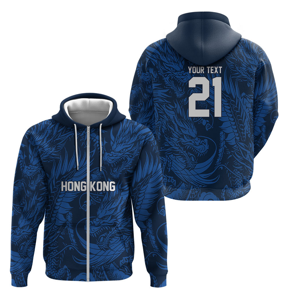 2026 Rugby Nations Series Custom Hong Kong Zip Hoodie Dragon Of The East Style