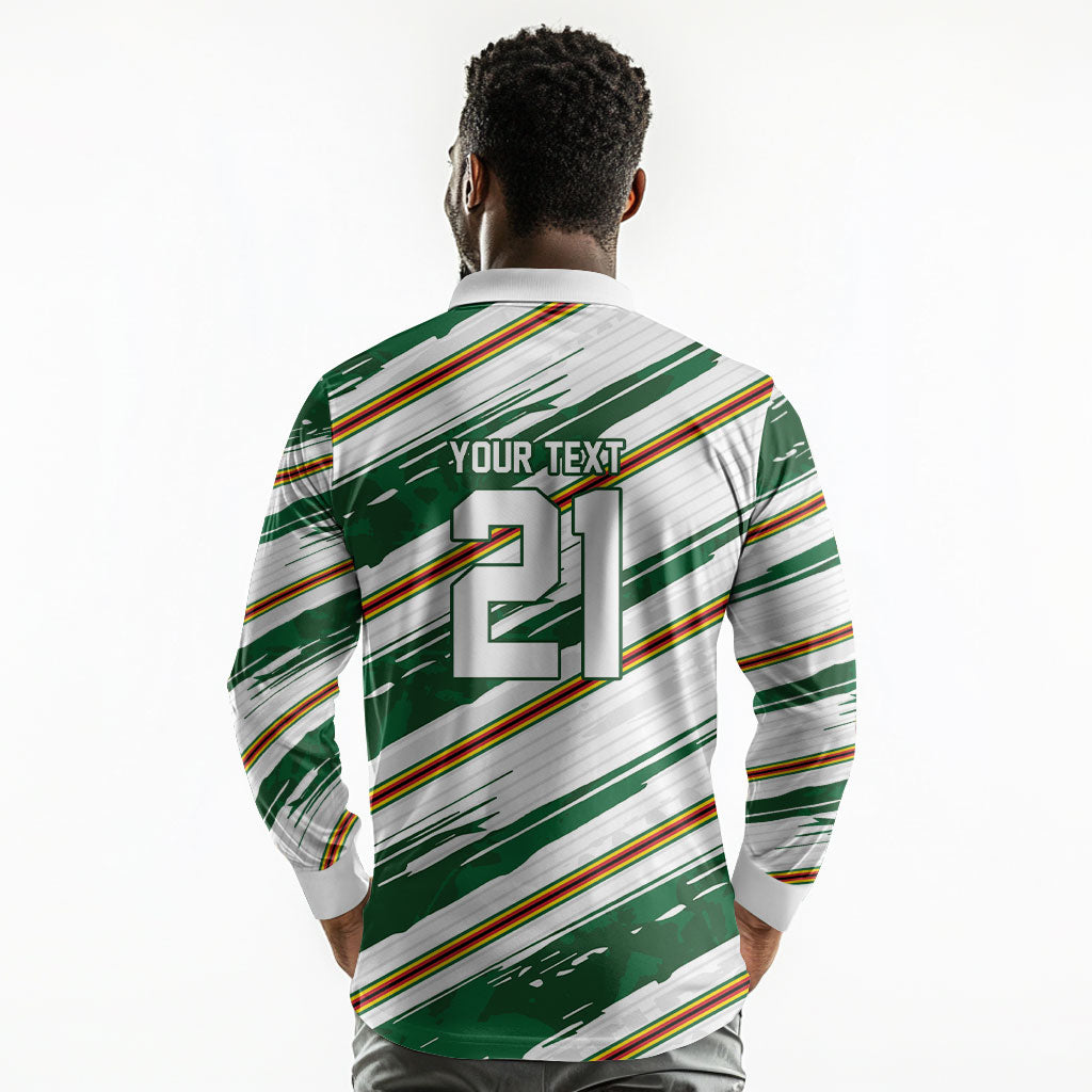 2026 Rugby Nations Series Custom Zimbabwe Long Sleeve Polo Shirt Great Sables Zimbabwe
