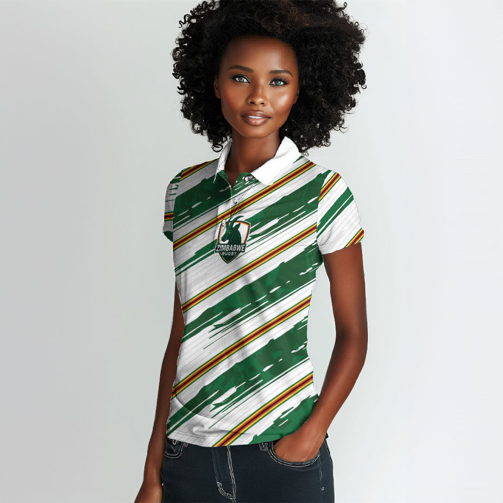 2026 Rugby Nations Series Custom Zimbabwe Women Polo Shirt Great Sables Zimbabwe