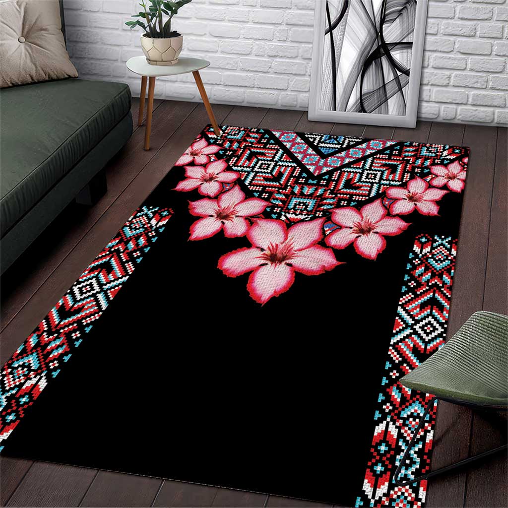 Africa Adenium Multiflorum Flowers Area Rug Mix Native Tribal Pattern LT9 - Wonder Print Shop