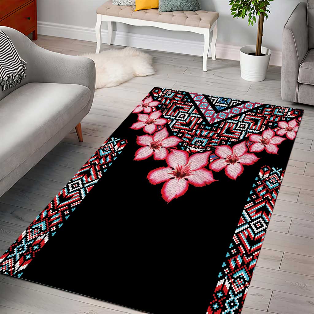 Africa Adenium Multiflorum Flowers Area Rug Mix Native Tribal Pattern LT9 - Wonder Print Shop