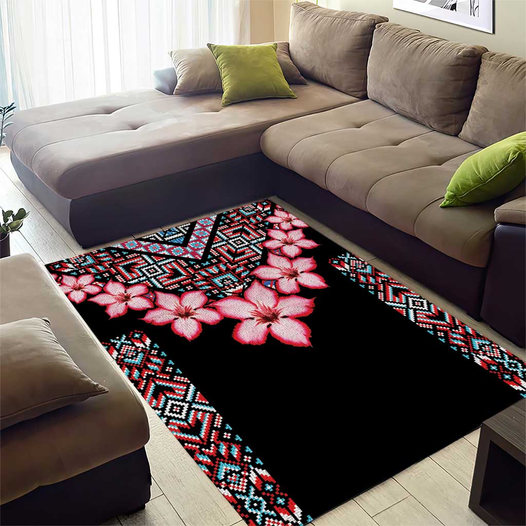 Africa Adenium Multiflorum Flowers Area Rug Mix Native Tribal Pattern LT9 - Wonder Print Shop