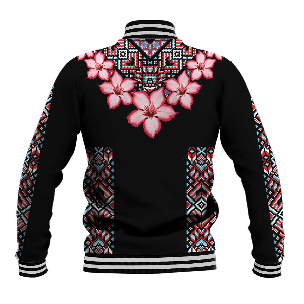 Africa Adenium Multiflorum Flowers Baseball Jacket Mix Native Tribal Pattern LT9 - Wonder Print Shop