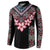 Africa Adenium Multiflorum Flowers Button Sweatshirt Mix Native Tribal Pattern LT9 - Wonder Print Shop