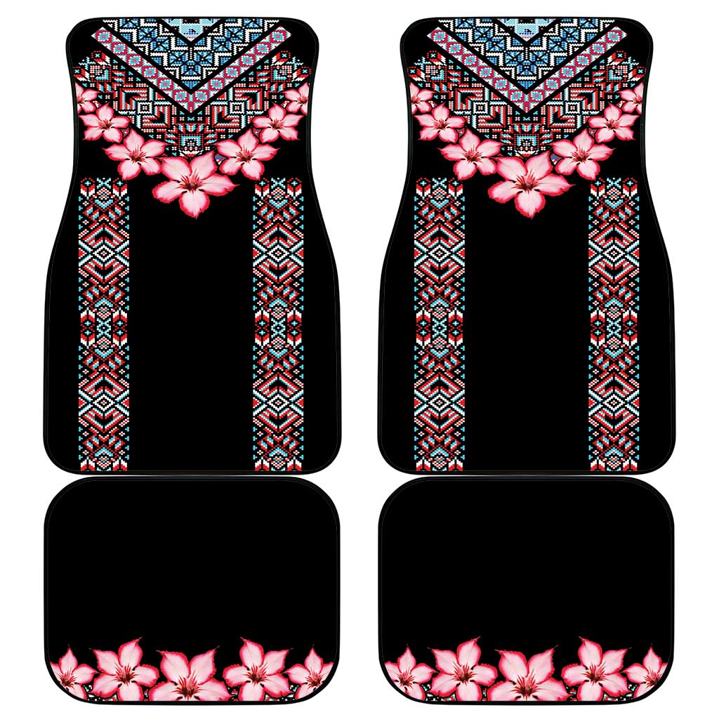 Africa Adenium Multiflorum Flowers Car Mats Mix Native Tribal Pattern LT9 - Wonder Print Shop
