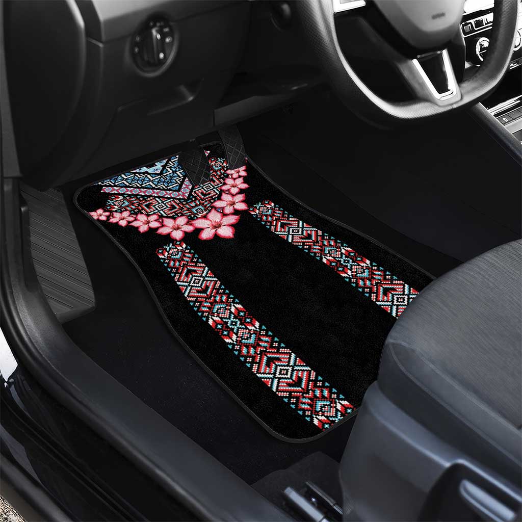 Africa Adenium Multiflorum Flowers Car Mats Mix Native Tribal Pattern LT9 - Wonder Print Shop