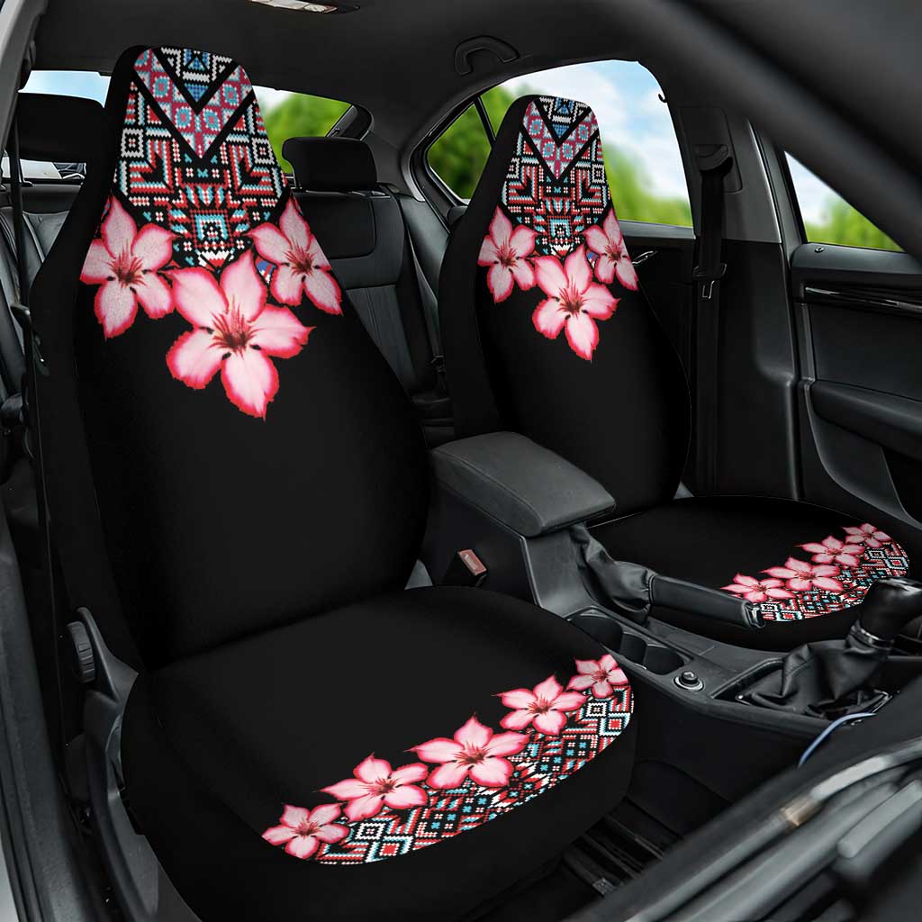 Africa Adenium Multiflorum Flowers Car Seat Cover Mix Native Tribal Pattern LT9 - Wonder Print Shop