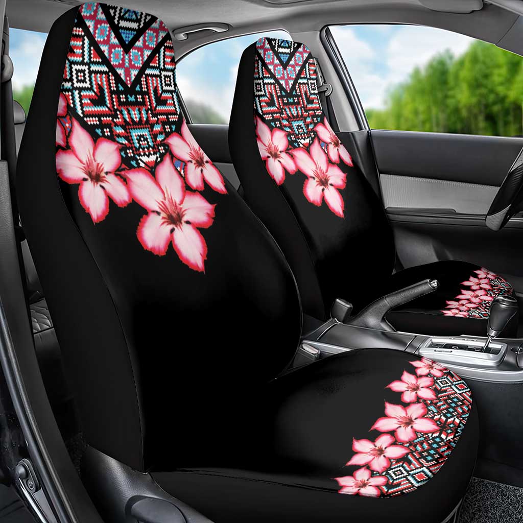 Africa Adenium Multiflorum Flowers Car Seat Cover Mix Native Tribal Pattern LT9 - Wonder Print Shop