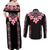 Africa Adenium Multiflorum Flowers Couples Matching Off Shoulder Maxi Dress and Long Sleeve Button Shirt Mix Native Tribal Pattern LT9 - Wonder Print Shop
