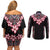 Africa Adenium Multiflorum Flowers Couples Matching Off Shoulder Short Dress and Long Sleeve Button Shirt Mix Native Tribal Pattern LT9 - Wonder Print Shop