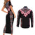 Africa Adenium Multiflorum Flowers Couples Matching Short Sleeve Bodycon Dress and Long Sleeve Button Shirt Mix Native Tribal Pattern LT9 - Wonder Print Shop