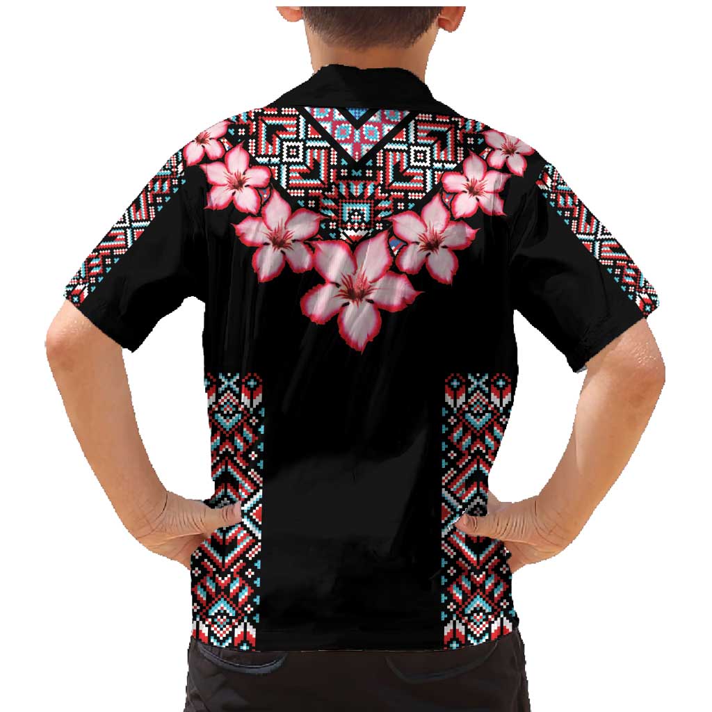 Africa Adenium Multiflorum Flowers Family Matching Mermaid Dress and Hawaiian Shirt Mix Native Tribal Pattern LT9 - Wonder Print Shop