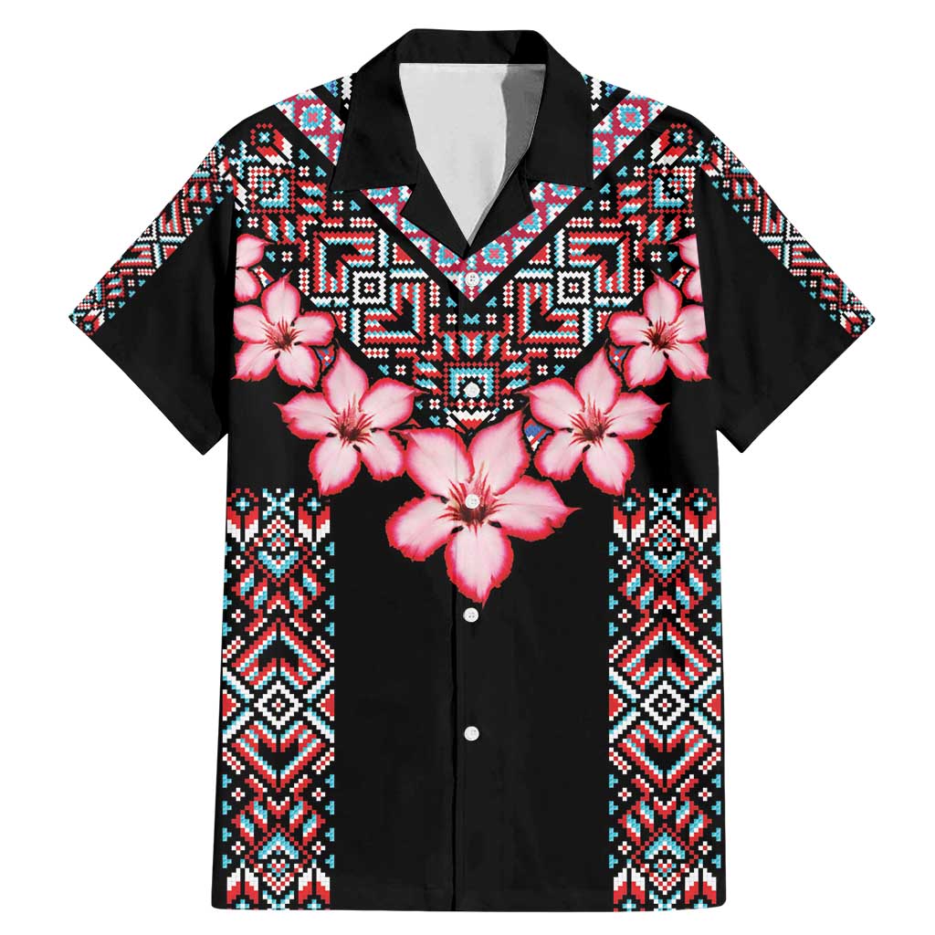 Africa Adenium Multiflorum Flowers Family Matching Mermaid Dress and Hawaiian Shirt Mix Native Tribal Pattern LT9 - Wonder Print Shop