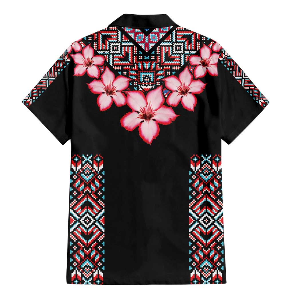 Africa Adenium Multiflorum Flowers Family Matching Mermaid Dress and Hawaiian Shirt Mix Native Tribal Pattern LT9 - Wonder Print Shop