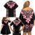 Africa Adenium Multiflorum Flowers Family Matching Off Shoulder Short Dress and Hawaiian Shirt Mix Native Tribal Pattern LT9 - Wonder Print Shop