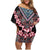 Africa Adenium Multiflorum Flowers Family Matching Off Shoulder Short Dress and Hawaiian Shirt Mix Native Tribal Pattern LT9 - Wonder Print Shop