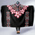 Africa Adenium Multiflorum Flowers Hooded Blanket Mix Native Tribal Pattern