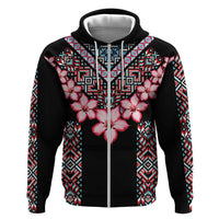 Africa Adenium Multiflorum Flowers Hoodie Mix Native Tribal Pattern - Wonder Print Shop