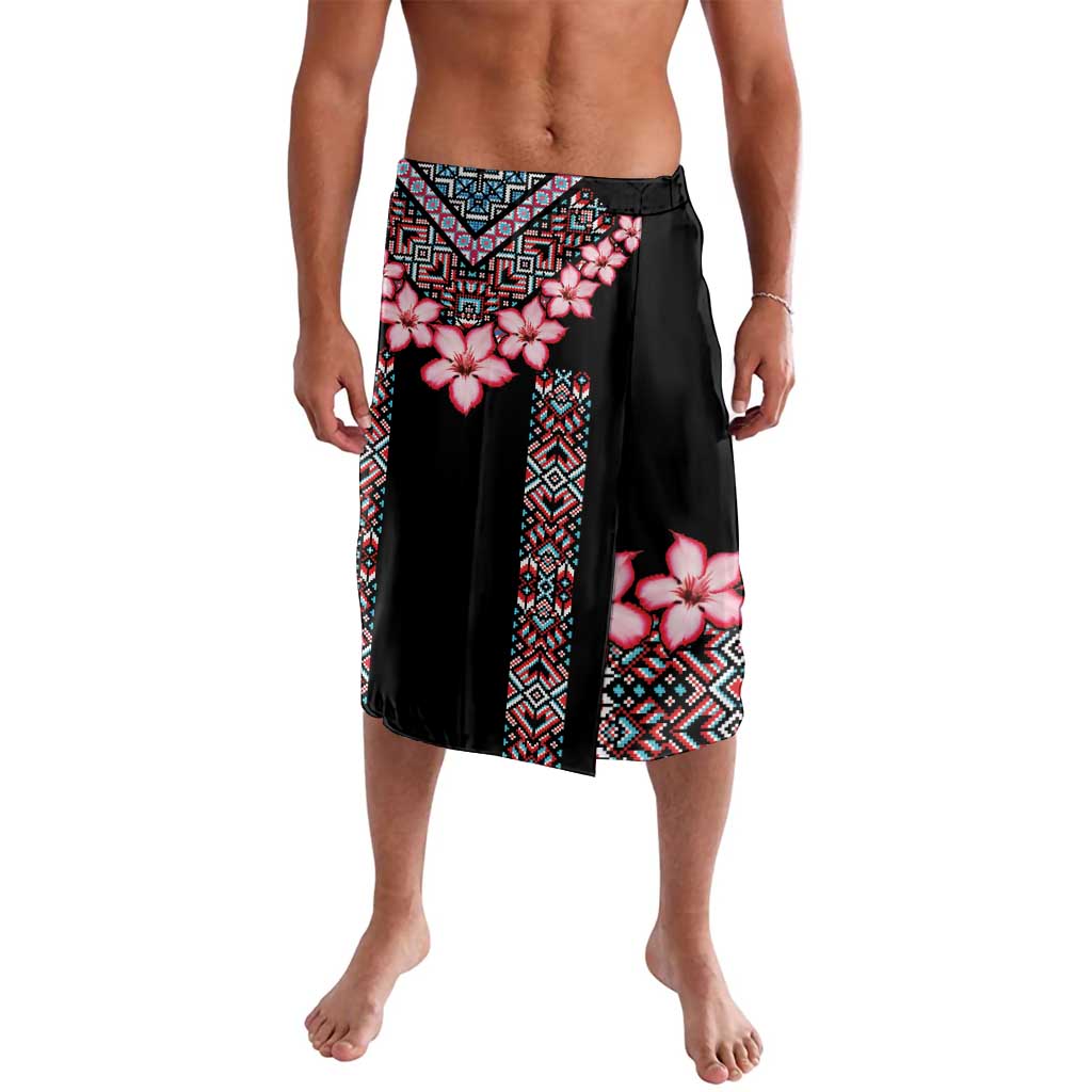 Africa Adenium Multiflorum Flowers Lavalava Mix Native Tribal Pattern - Wonder Print Shop