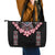 Africa Adenium Multiflorum Flowers Leather Tote Bag Mix Native Tribal Pattern - Wonder Print Shop
