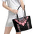 Africa Adenium Multiflorum Flowers Leather Tote Bag Mix Native Tribal Pattern - Wonder Print Shop