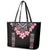 Africa Adenium Multiflorum Flowers Leather Tote Bag Mix Native Tribal Pattern - Wonder Print Shop