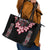 Africa Adenium Multiflorum Flowers Leather Tote Bag Mix Native Tribal Pattern - Wonder Print Shop