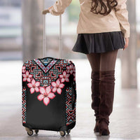Africa Adenium Multiflorum Flowers Luggage Cover Mix Native Tribal Pattern - Wonder Print Shop
