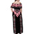 Africa Adenium Multiflorum Flowers Off Shoulder Maxi Dress Mix Native Tribal Pattern - Wonder Print Shop