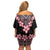 Africa Adenium Multiflorum Flowers Off Shoulder Short Dress Mix Native Tribal Pattern - Wonder Print Shop