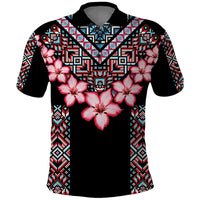 Africa Adenium Multiflorum Flowers Polo Shirt Mix Native Tribal Pattern - Wonder Print Shop