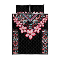 Africa Adenium Multiflorum Flowers Quilt Bed Set Mix Native Tribal Pattern - Wonder Print Shop