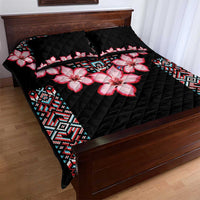 Africa Adenium Multiflorum Flowers Quilt Bed Set Mix Native Tribal Pattern - Wonder Print Shop