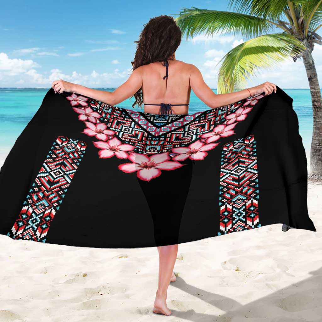 Africa Adenium Multiflorum Flowers Sarong Mix Native Tribal Pattern - Wonder Print Shop